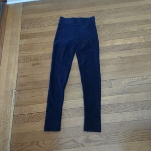 navy blue stretchy cotton blend ribbed athletic / casual leggings from M&S sz 2